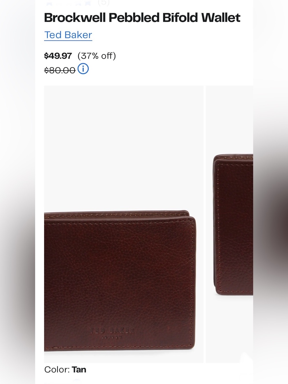 NWT . . .  Ted Baker Brockwell Pebbled Leather Wallet